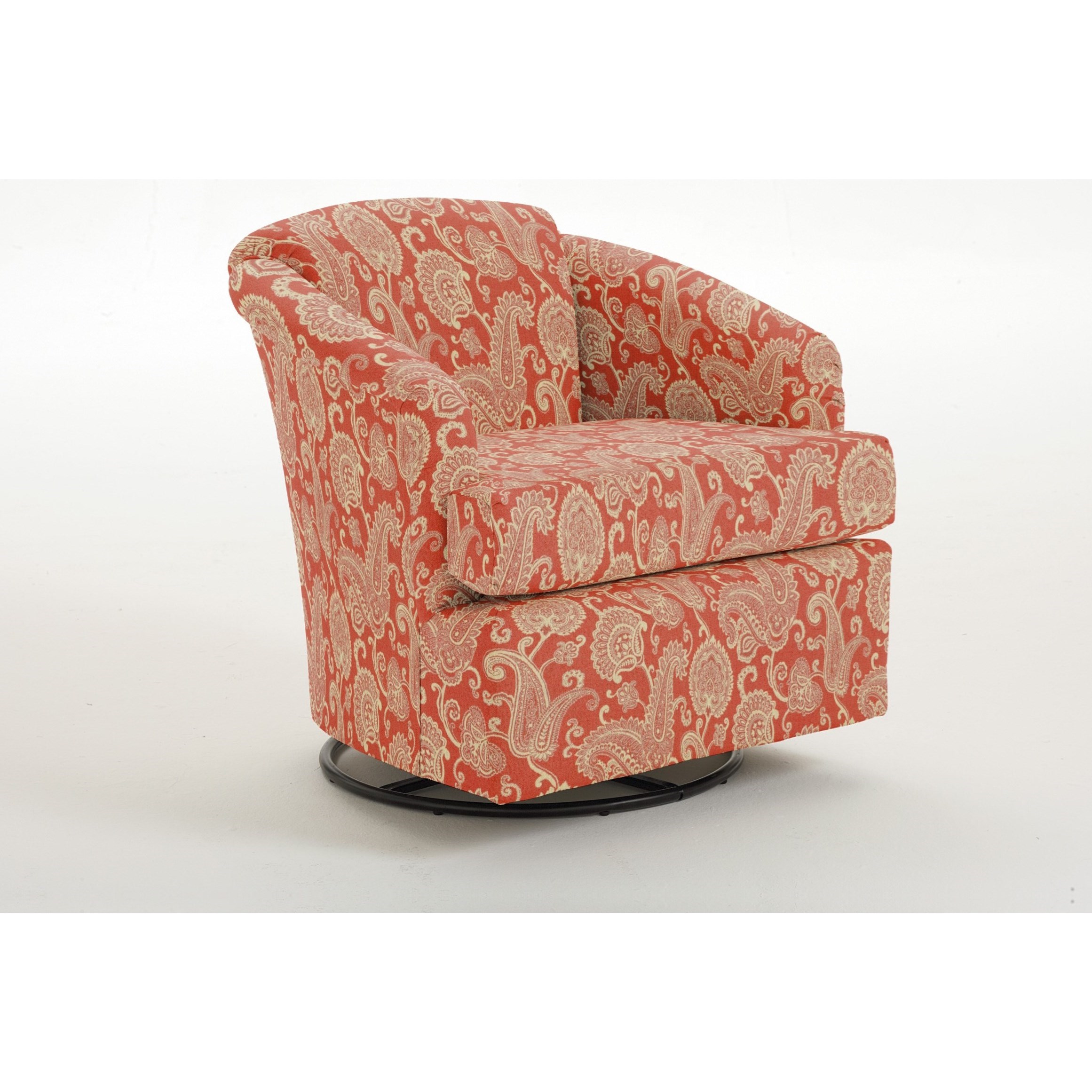 Red swivel barrel discount chair